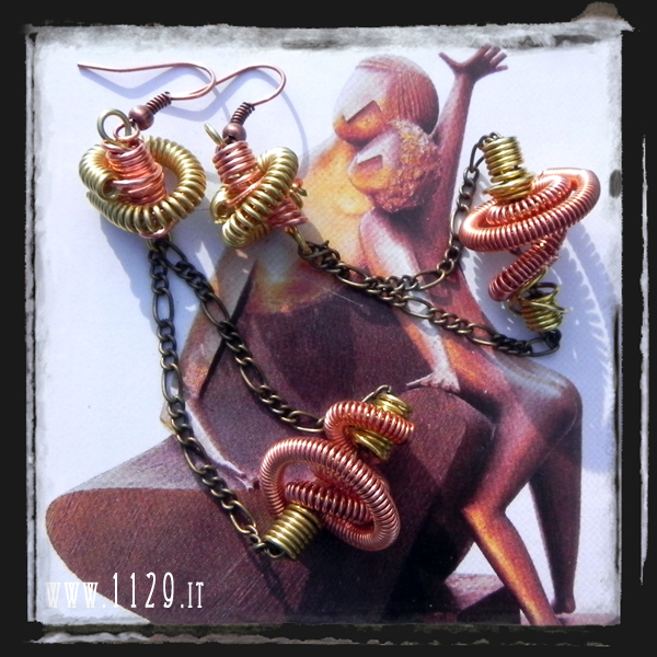 LLWIBM orecchini rame  wire copper earrings 1129